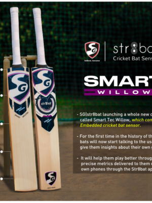 SG Smart Willow English Willow Cricket Bat with SG|Str8bat Sensor