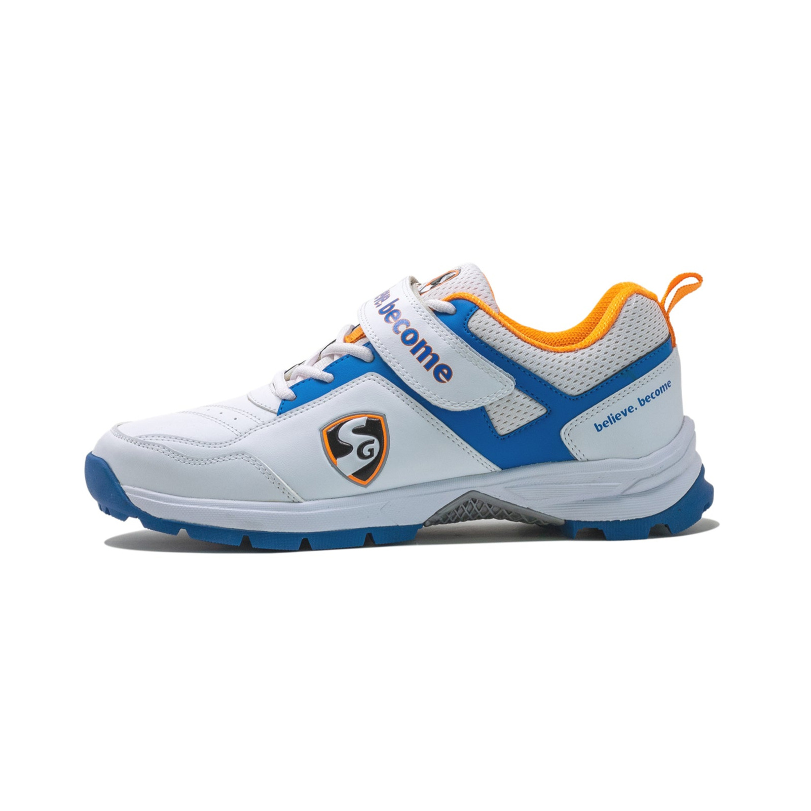 TeamSG SG CENTURY 6.0 Cricket - Sleek Design in White/Royal Blue/Orange for Optimal Performance