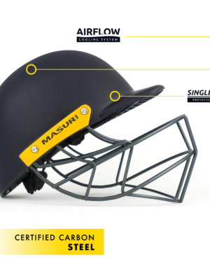 MASURI C-LINE STEEL CRICKET HELMET (2) masuri c line cricket helmet with certified carbon steel grille and single shell protection system